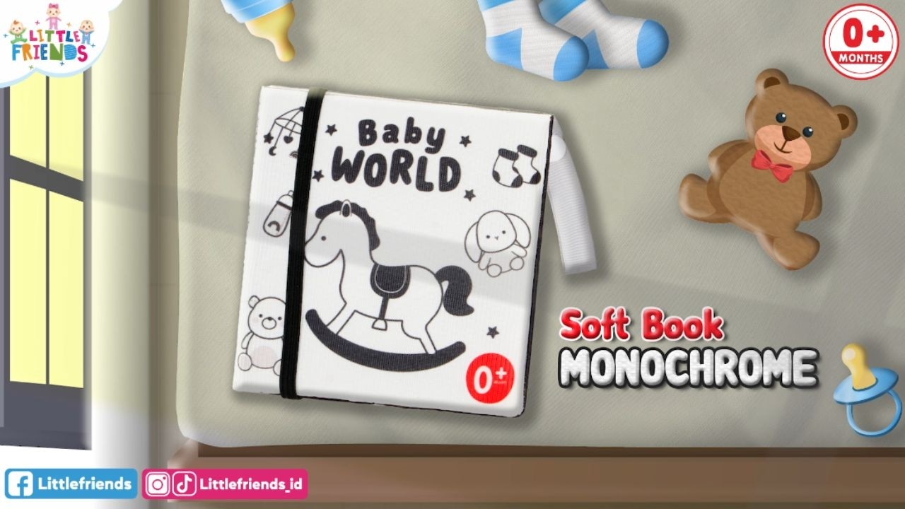 Soft Book Monochrome Baby World 2 LFS1951 Little Friends