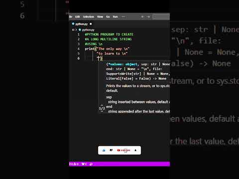 Python Tutorial Creating Long Multiline Strings With N Python Coding Shorts Python3