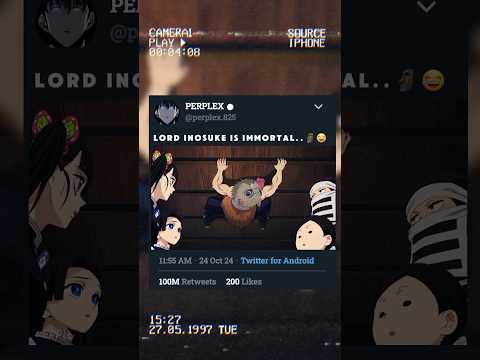 Lord Inosuke is Immortal...😂🗿 #demonslayer #Inosuke #tanjiro