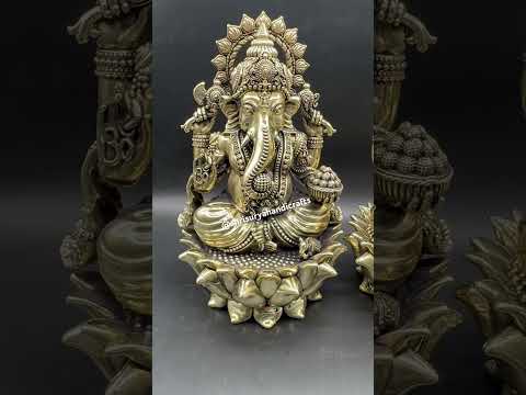 Brass Super Fine Lord Ganesha and Laxmi Statue for Home and Temple