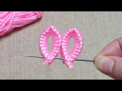 Super Easy Flower Craft Ideas with Woolen - Hand Embroidery Amazing Trick - Wool Flower Design
