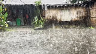 Heavy Rain on Beautiful Remote Villages- Rain Vide