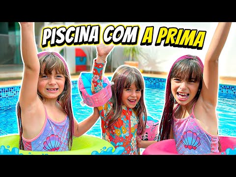 Diversão na piscina com nossa prima Maria Alice | Jéssica Godar e Laurinha e Helena e Gabriel