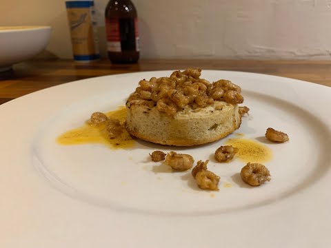 Potted Shrimp on a Crumpet