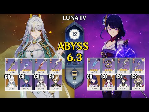 C0 Zibai + C0 Illuga & C0 Raiden Lunar Charged | Spiral Abyss 6.3 Luna 4 | Genshin Impact 【原神】