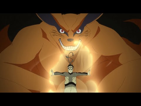 Naruto's First Link with Kurama and Tailed Beast Transformation