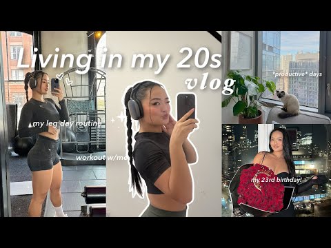 LIVING IN MY 20s: my full leg day workout, staying consistent, gym routine, adulting, & my birthday!