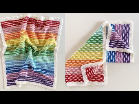 Rainbow Moss Stitch Blanket