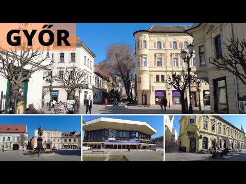 Walking in Győr, Hungary [4K] - Innenstadt Győr