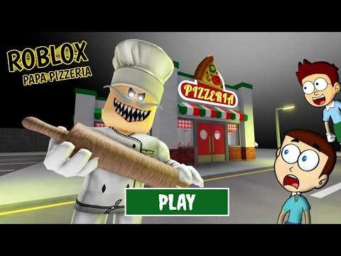 Escape Papa Pizza Pizzeria in Roblox Game | Shiva and Kanzo Gameplay