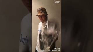 Kris Wu | Pouring 💦Eye Contact 😘in Burberry T-shirt &amp; hat