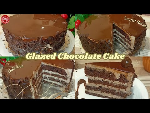 Most Easy Glazed Chocolate Cake Recipe | Zubaida Cookbook