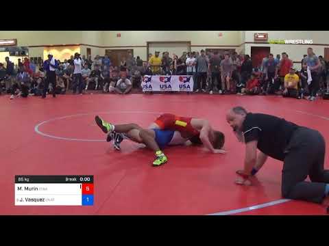 2018 Marine Corps US Open/UWW Junior Freestyle 65 Rnd Of 32 - Max Murin (Iowa) Vs. Jesse Vasquez (