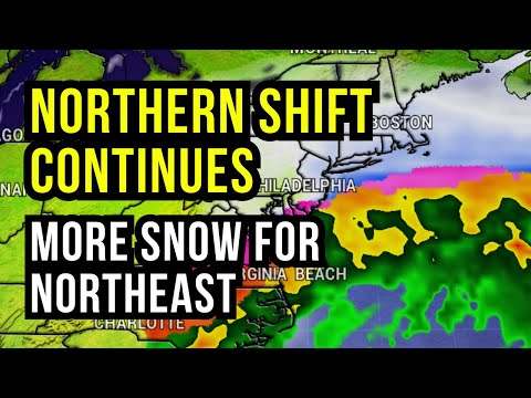 Additional Northern Shift in today's data: More Snow For Northeast from D.C. to NYC to Boston