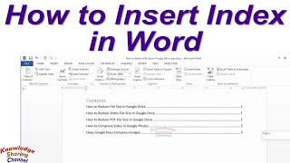 How to Insert Index in Word