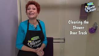 How to clean a SHOWER DOOR TRACK - Queen Of Clean Cleaning Tip Video