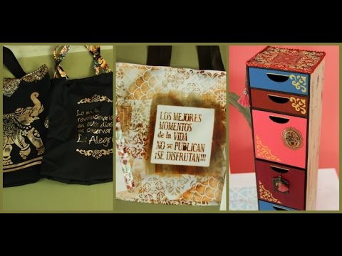 ManosalaObraTv - Programa 27 - Pintar Tela - Stencils - Bolsas Eco - Cajonera Hindú