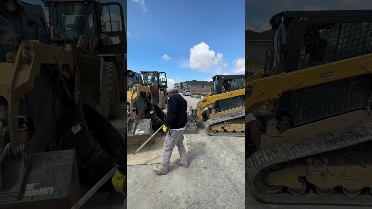 Changing the tracks on a Cat 259D