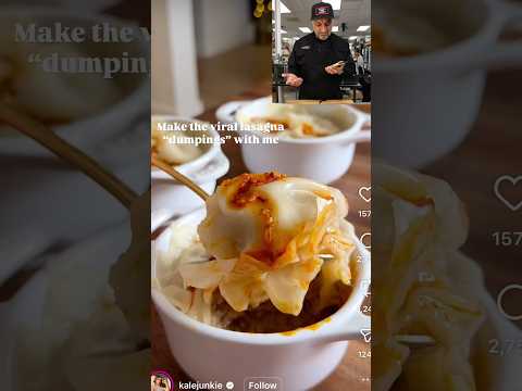 Making the Viral Dumpling Lasagna