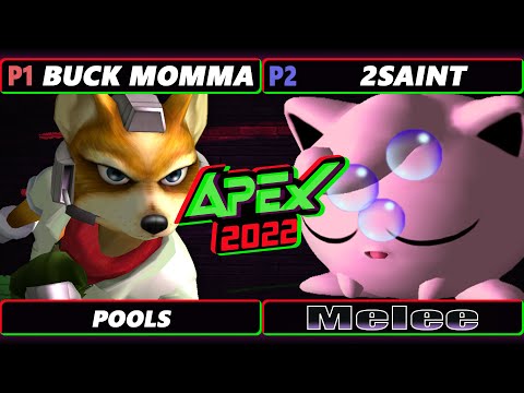 Apex 2022 - BuckMama (Fox) Vs. 2Saint (Jigglypuff) - SSBM Melee Tournament