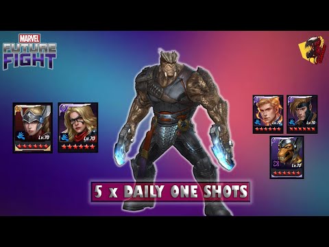 MARVEL FUTURE FIGHT - MY 5 TEAMS FOR DAILY SHOTS ON WBU CULL OBSIDIAN