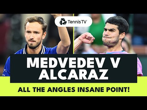 All The Angles Of Alcaraz & Medvedev's Epic Point! 🥵| Indian Wells 2024