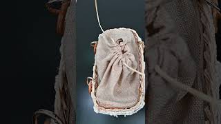 Boho Bambus- und Makramee-Eimer-Tasche