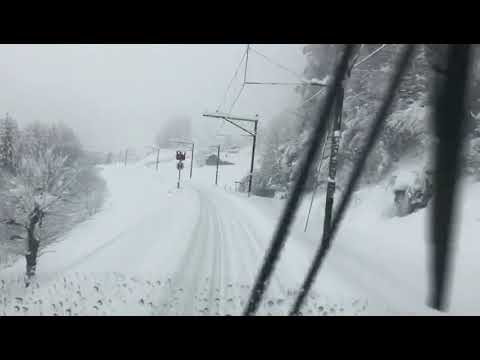 A Snowy cab Ride to Linthal Braunwaldbahn on the SBB