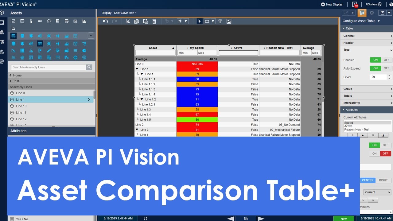 Asset Comparison Table+ for PI Vision | Compare Assets Side-by-Side with Grouping, Filters & Exports