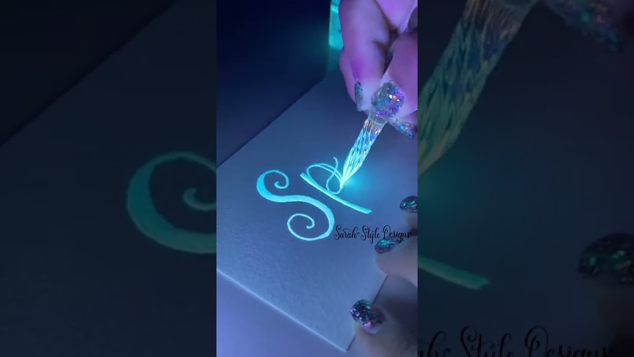 Invisible Glowing Ink with a Glass Pen - Creative Calligraphy