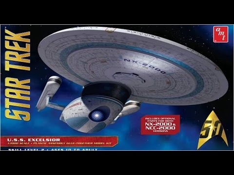 How to Build the Star Trek USS Excelsior & Aztec Decals 1:1000 Scale AMT Model Kit #843 Review