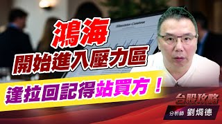 鴻海開始進入壓力區，逢拉回記得站買方！｜台股攻略｜劉烱德 (圖)