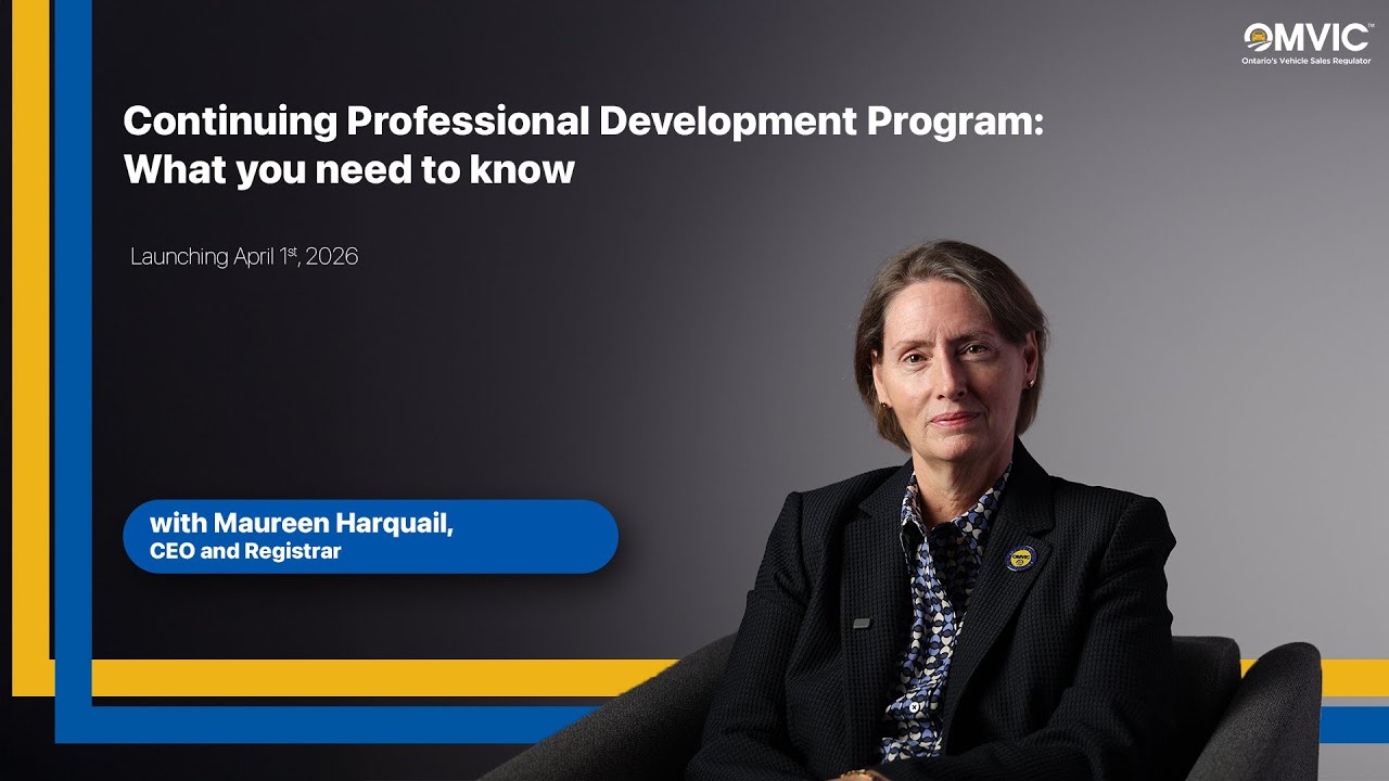 OMVIC's Continuing Professional Development Program: What you need to know
