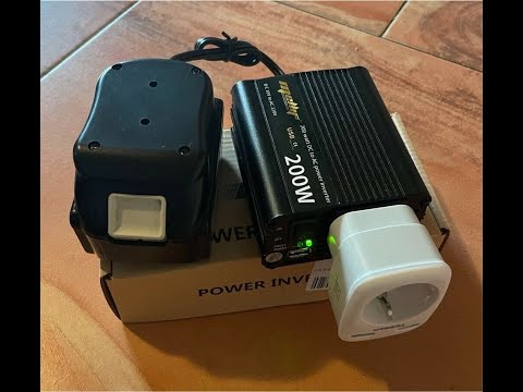 ✅ Spannungswandler 18 Volt auf 230 Volt mit Makita Akkus Steckdosen versorgen - 200W Inverter !
