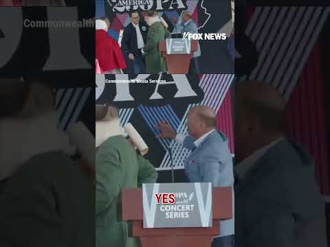 WATCH: Falling America250 backdrop narrowly misses Gov. Shapiro #shorts