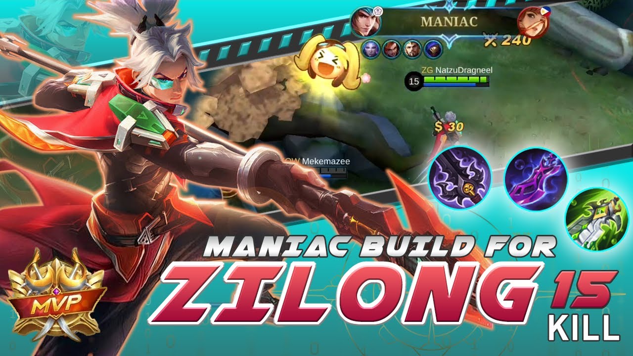 Maniac Build For Zilong | best build for zilong 2022 | Top Global Zilong | Mobile Legends Bang Bang