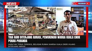 Abrasi Mengganas di Kuala Enok, Belasan Rumah Ambruk dan Terseret ke Laut