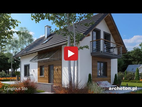 Projekt domu Longinus Sto - archeton.pl - z użytkowym poddaszem 129,1 m2