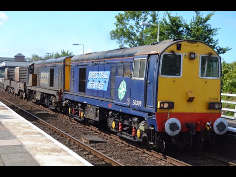 #518: DRS Class 20308 & 20305 pass Llandudno Junction & Colwyn Bay (28/07/2015)