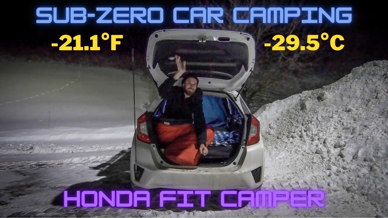 HONDA FIT/JAZZ - SubZero (-21.1F°/ -29.5C°) Extreme Winter Car Camping Adventure #HondaFit4Adventre