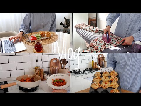 72| Ev Vlog 🏡, Patlıcanlı Makarna 🍝, Milföy Kiş 🥧