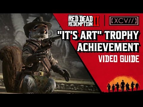 RED DEAD REDEMPTION 2 · It's Art Trophy Video Guide (Squirrel Statue Locations) | 【XCV//】