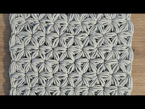 Jasminmuster selbst häkeln, nur eine Wiederholungsreihe, Stern, Tutorial,  easy, only one row