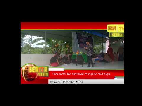 Para santri dan santriwati pesantren tahfidzul Qur'an insan cendikia terpadu mengikuti kegiatan tata boga