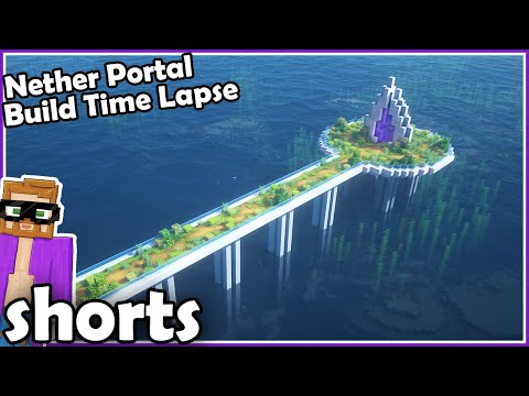 Futuristic Fantasy Nether Portal Design Minecraft Build Time Lapse #shorts