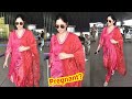 Pregnant Katrina Kaif Showing Baby Bump In Pink Salwar Kameez At Mumbai Airport