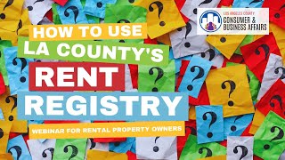 How to Use LA County's Rent Registry - 2022