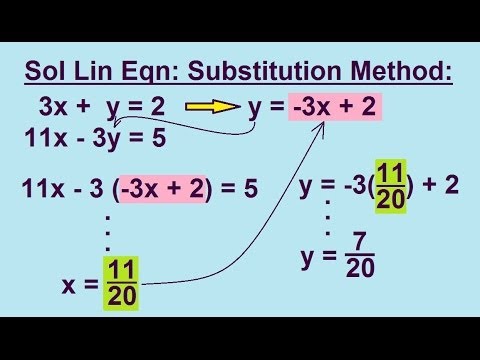 Algebra Solving Linear Equations using Substitution Method 1 3