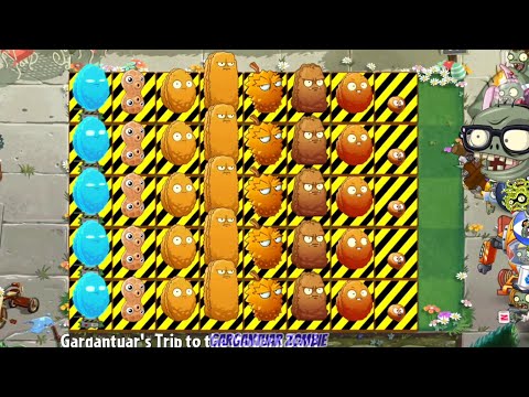 PvZ 2 Survival - Team NUT & PEA & PUNCH vs All Zombies - Which Team Plant Will Win?