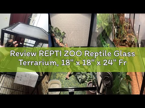 Review REPTI ZOO Reptile Glass Terrarium, 18" x 18" x 24" Front Opening with Double Hinge Door & Top